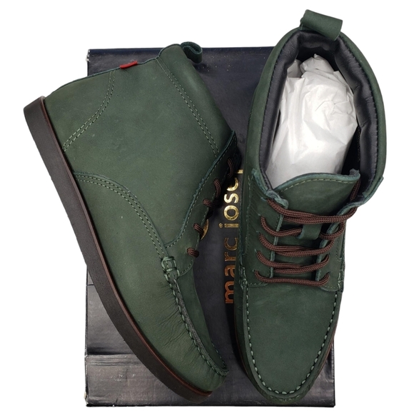 Marc Joseph | NIB Gramercy Forest Green Leather Preppy High Top Booties Boy's 4 - Picture 2 of 14